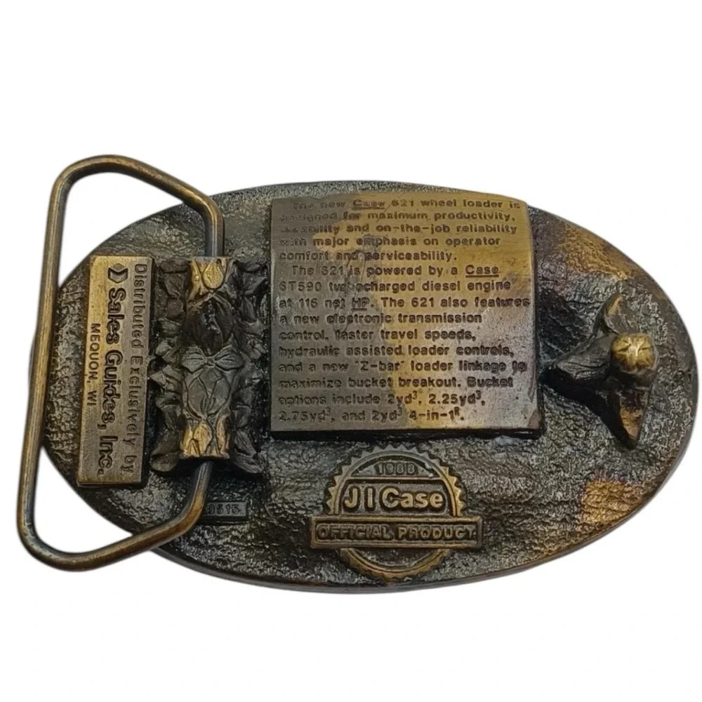 VTG CASE‎ 621 Wheel Loader Belt Buckle 1988 JI Official Product Siskiyou Brass